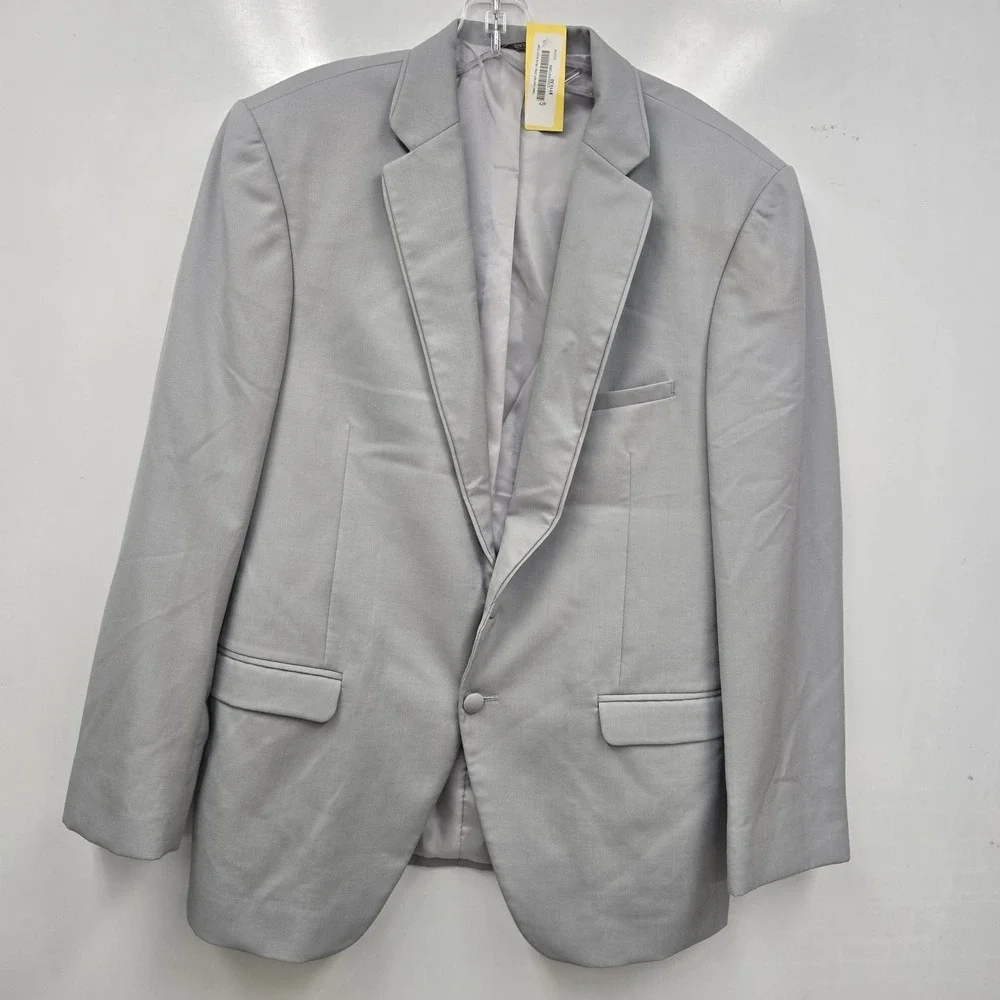 ALLURE MEN CEMENT GREY Tuxedo Sports Coat Blazer Notch Coat 42R Formal Wear